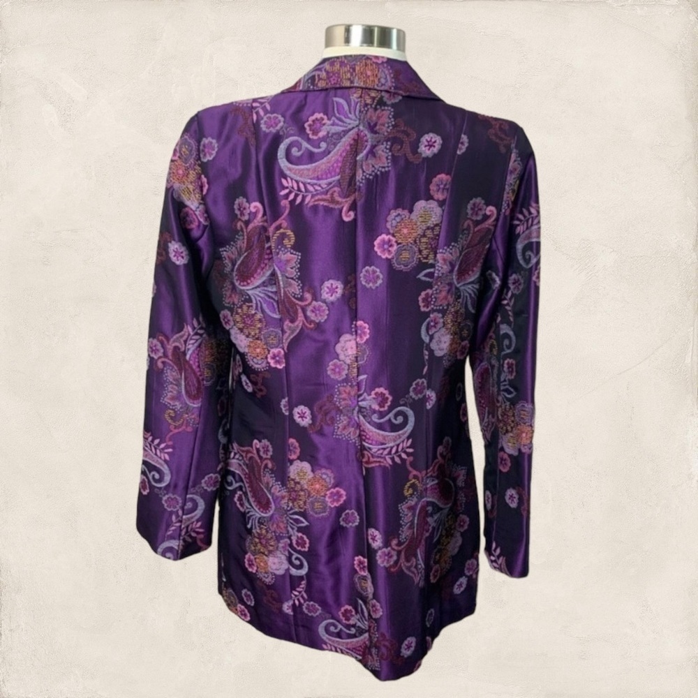 Vintage ISABEL Purple Paisley Tapestry Coat - Picture 2 of 15